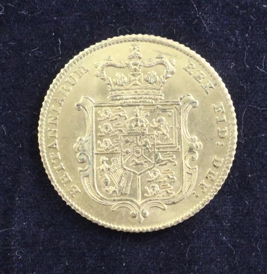 A George IV gold half sovereign, 1827,